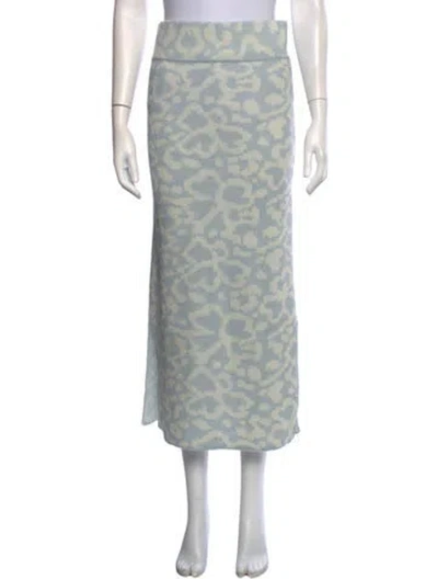 Pre-owned Eleven Six Baby Alpaca Long Skirt In Blue