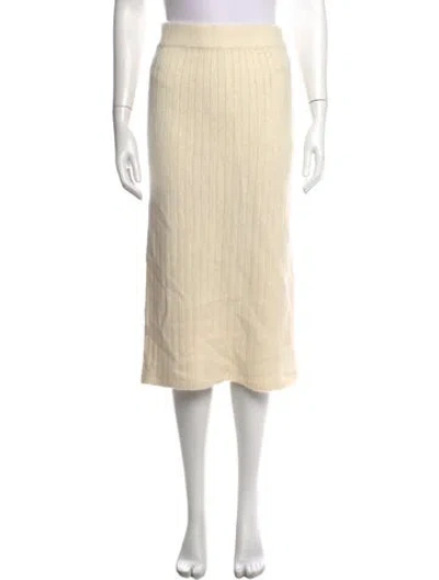 Pre-owned Eleven Six Baby Alpaca Midi Length Skirt In Neutrals