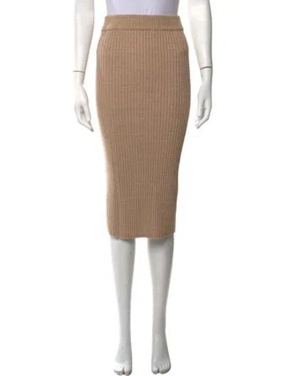 Pre-owned Eleven Six Baby Alpaca Midi Length Skirt In Neutrals
