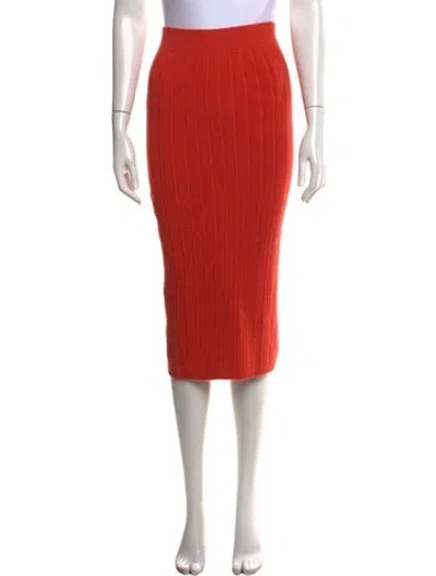 Pre-owned Eleven Six Baby Alpaca Midi Length Skirt In Orange