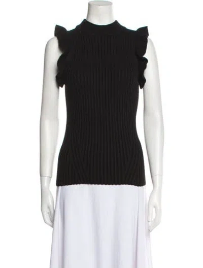 Pre-owned Eleven Six Baby Alpaca Mock Neck Sweater In Black