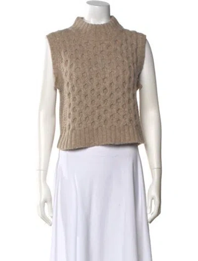 Pre-owned Eleven Six Baby Alpaca Mock Neck Sweater In Neutral