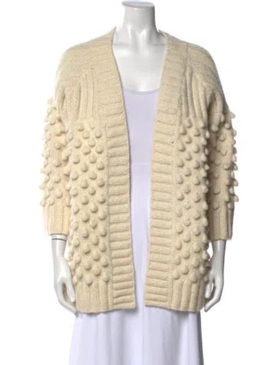 Pre-owned Eleven Six Baby Alpaca Open Front Sweater In Neutral