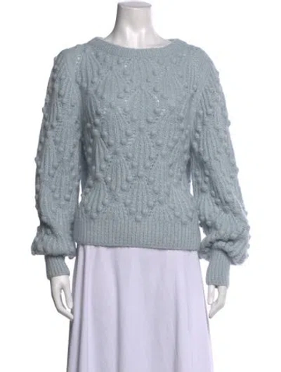 Pre-owned Eleven Six Baby Alpaca Patterned Sweater In Blue