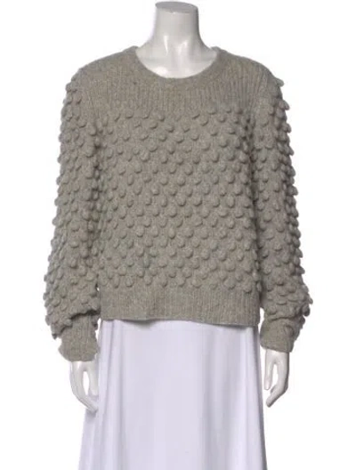 Pre-owned Eleven Six Baby Alpaca Patterned Sweater In Gray