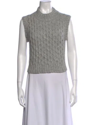 Pre-owned Eleven Six Baby Alpaca Patterned Sweater In Grey