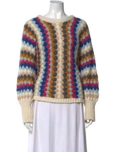 Pre-owned Eleven Six Baby Alpaca Patterned Sweater In Multicolor
