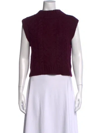Pre-owned Eleven Six Baby Alpaca Patterned Sweater W/ Tags In Burgundy