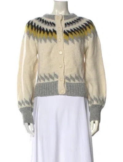 Pre-owned Eleven Six Baby Alpaca Printed Sweater In Neutral