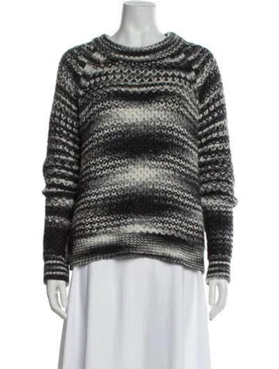 Pre-owned Eleven Six Baby Alpaca Printed Sweater In Neutral