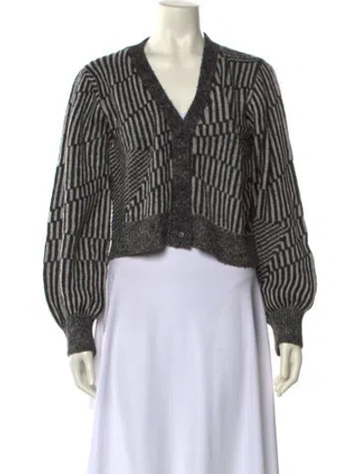 Pre-owned Eleven Six Baby Alpaca Striped Sweater In Black