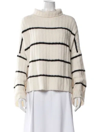 Pre-owned Eleven Six Baby Alpaca Striped Sweater In Multicolor