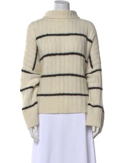 Pre-owned Eleven Six Baby Alpaca Striped Sweater In Neutral