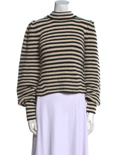 Pre-owned Eleven Six Baby Alpaca Striped Sweater In Neutral