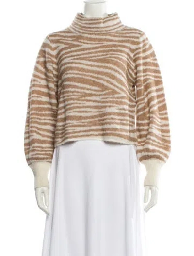 Pre-owned Eleven Six Baby Alpaca Striped Sweater In Neutral