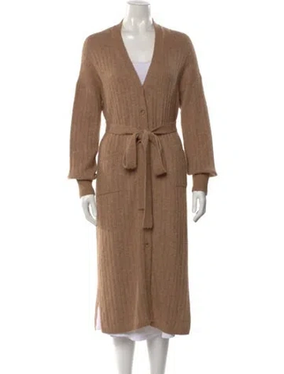 Pre-owned Eleven Six Baby Alpaca V-neck Sweater In Brown