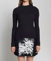 Eleven Six Clara Mockneck Sweater In Black In Black