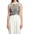 Eleven Six Cora Sequin Tank In Silver