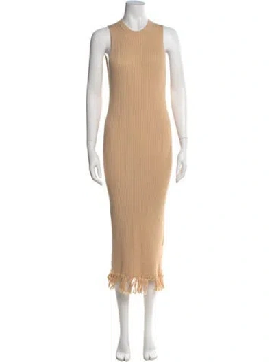 Pre-owned Eleven Six Crew Neck Long Dress In Neutral
