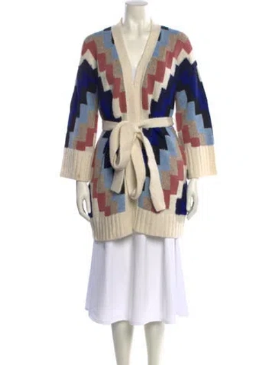 Pre-owned Eleven Six Crochet Printed Sweater In Neutral