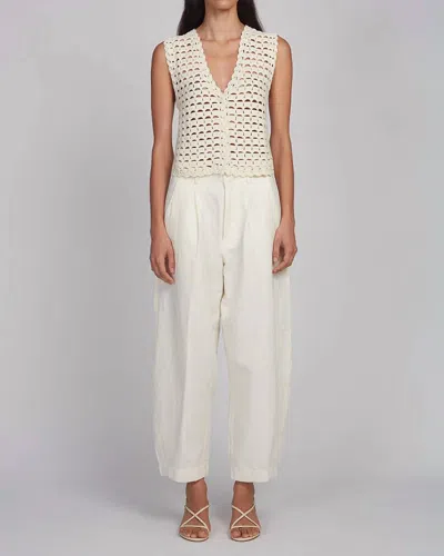 Eleven Six Ellie Crochet Vest In Ivory In White