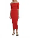 Eleven Six Helene Off-shoulder Sweater In Tomato In Red