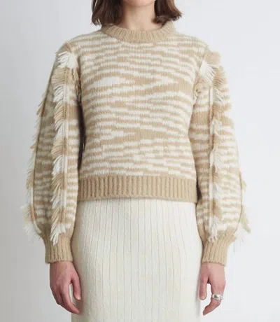 Eleven Six Jemi Sweater In Ivory & Pale Camel In Multi