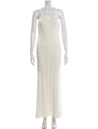 Pre-owned Eleven Six Lace Pattern Long Dress In White