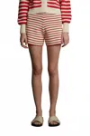 Eleven Six Lea Stripe Short In Ivory/rosso In Multi