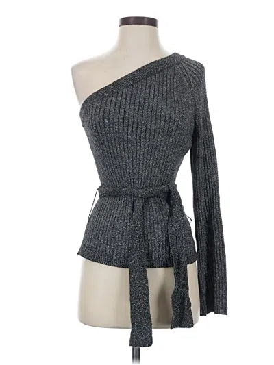 Pre-owned Eleven Six Long Sleeve Top Gray One Shoulder Neckline Tops