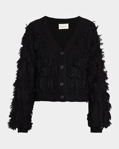 Eleven Six Luella Fringed Button-down Cardigan In Black