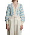 Eleven Six Luna Cardigan In Ivory/robin Egg Blue In Blue