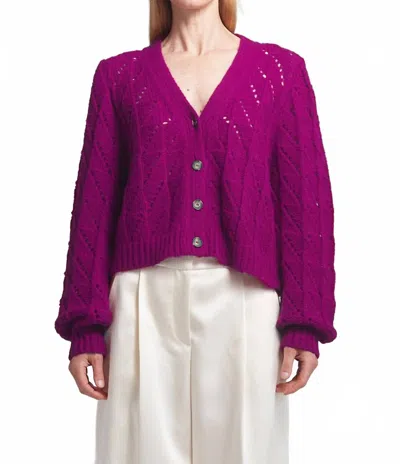 Eleven Six Maiyet Cardigan Sweater In Magenta Pink In Purple