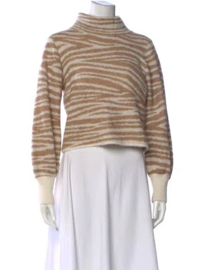 Pre-owned Eleven Six Merino Wool Striped Sweater In Neutral