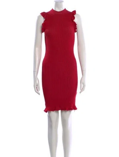 Pre-owned Eleven Six Mock Neck Mini Dress In Red