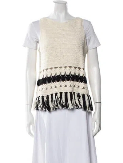 Pre-owned Eleven Six Patterned Crew Neck Sweater In Neutrals