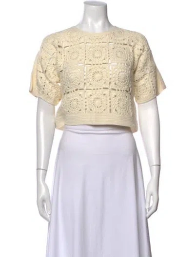Pre-owned Eleven Six Patterned Crew Neck Sweater In Neutrals