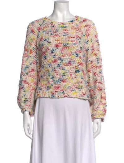 Pre-owned Eleven Six Patterned Crew Neck Sweater In Pink