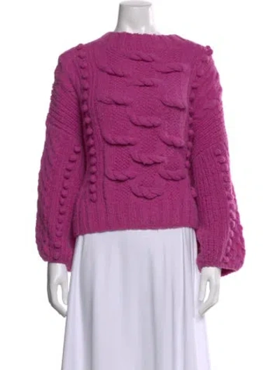 Pre-owned Eleven Six Patterned Crew Neck Sweater In Purple