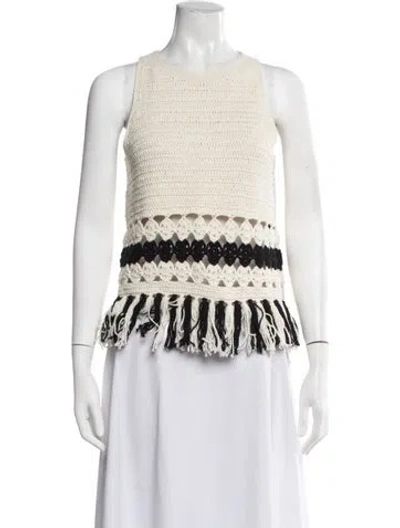 Pre-owned Eleven Six Patterned Crew Neck Top In Neutrals