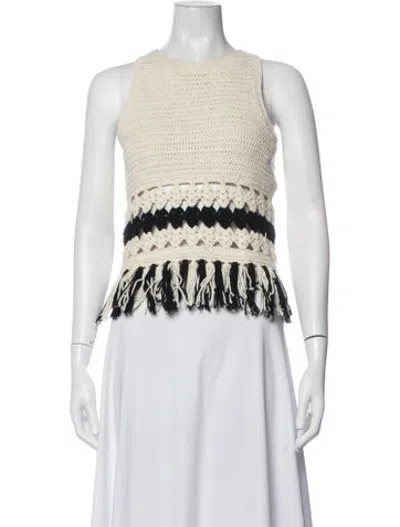 Pre-owned Eleven Six Patterned Crew Neck Top In Neutrals