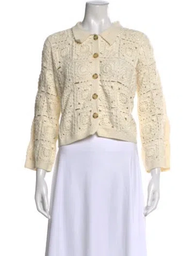 Pre-owned Eleven Six Patterned Long Sleeve Top In Neutral