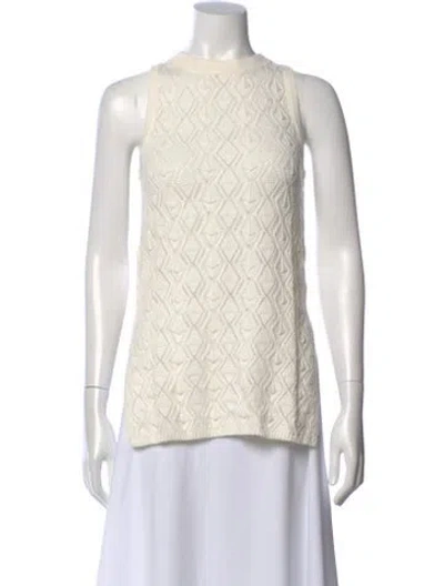 Pre-owned Eleven Six Patterned Mock Neck Top W/ Tags In Neutral