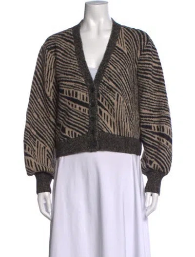 Pre-owned Eleven Six Patterned V-neck Sweater In Multicolor