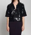 Eleven Six Phoebe Sequin Shirt In Black In Black
