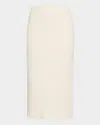 Eleven Six Pia Ribbed Midi Pencil Skirt In Ivory