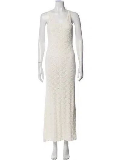 Pre-owned Eleven Six Printed Long Dress W/ Tags In White