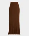Eleven Six Sally Ribbed Cotton Maxi Skirt In Espresso