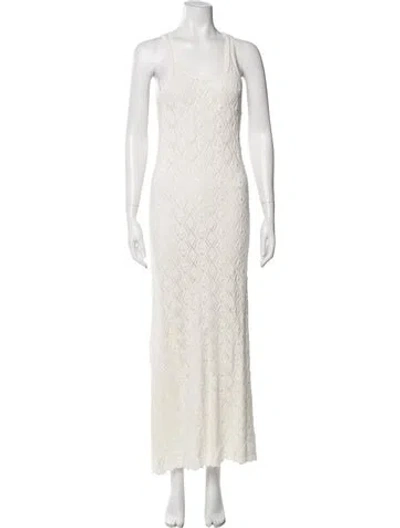 Pre-owned Eleven Six Scoop Neck Long Dress In White