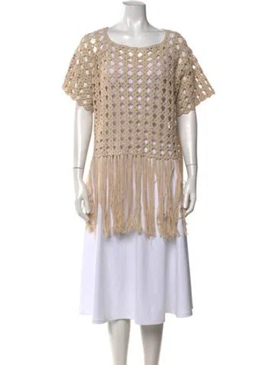 Pre-owned Eleven Six Scoop Neck Short Sleeve Top In Neutrals